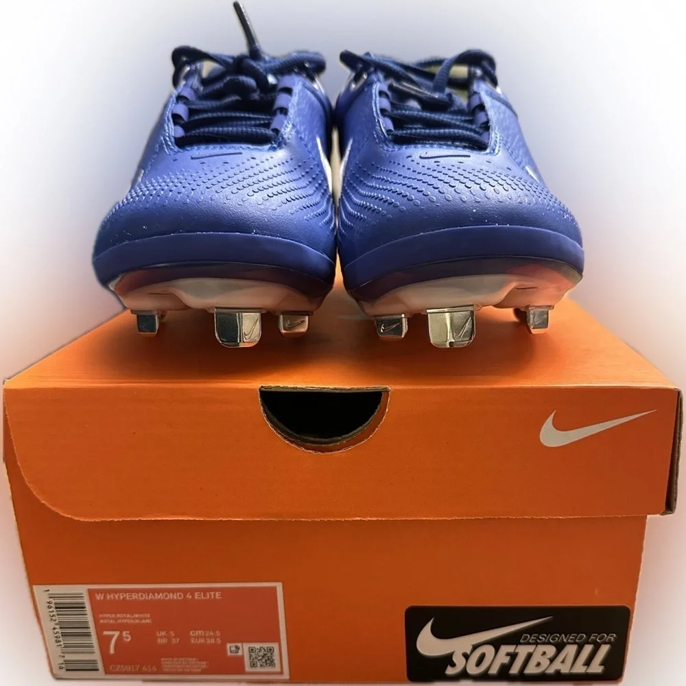 Nike HyperDiamond 4 Elite Royal Blue Softball Cleats Women’s Size 7.5